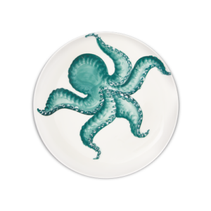 Piatto frutta in ceramica decorata polpo