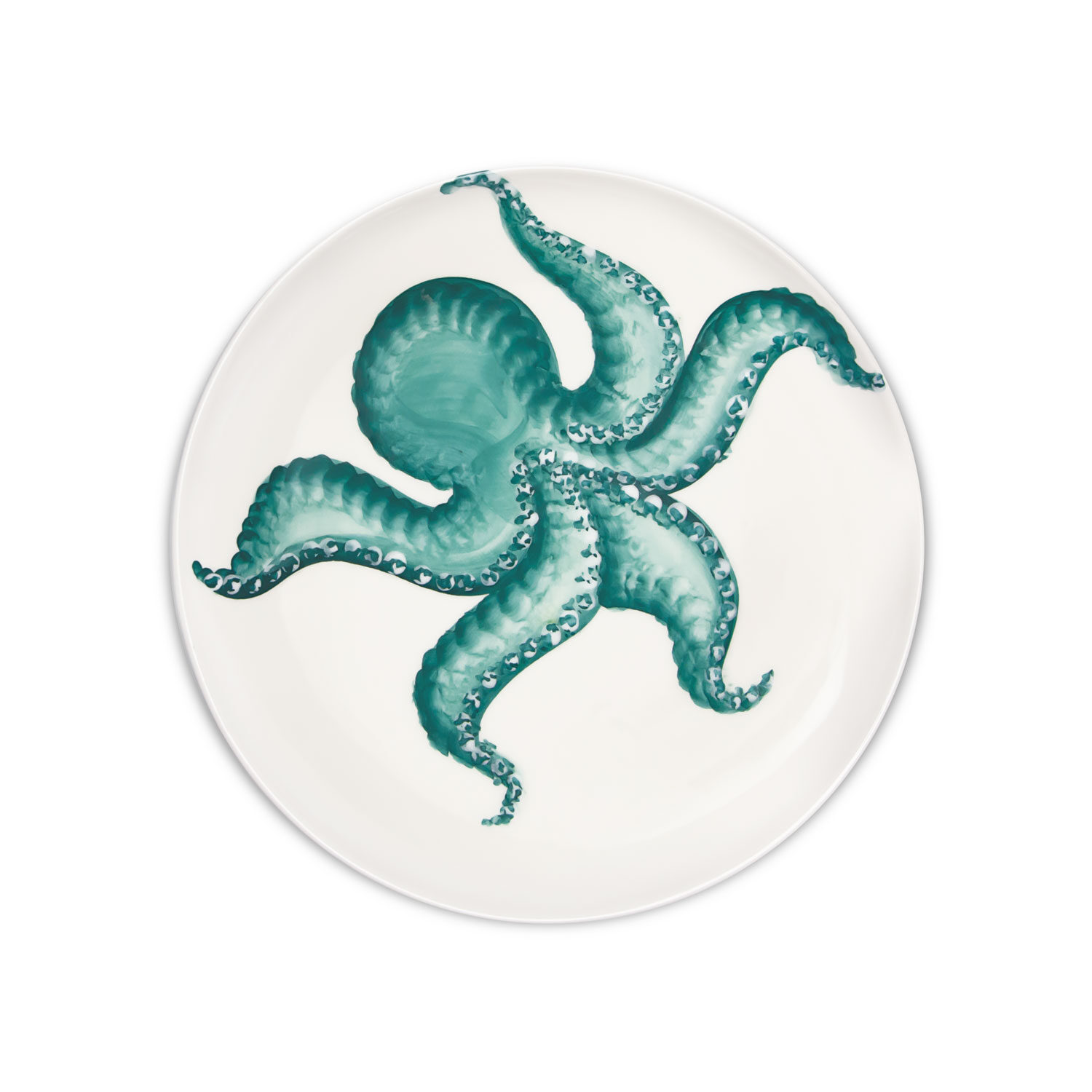 Piatto frutta in ceramica decorata polpo