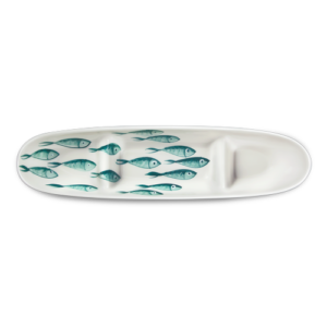 Antipastiera in ceramica decorata pesci
