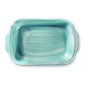 Teglia pirofila in ceramica decorata tiffany