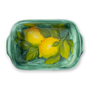 Teglia pirofila in ceramica decorata limoni