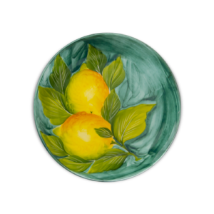 Piatto frutta in ceramica decorata limoni