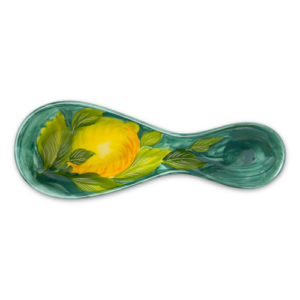 Poggiamestolo in ceramica decorata limoni
