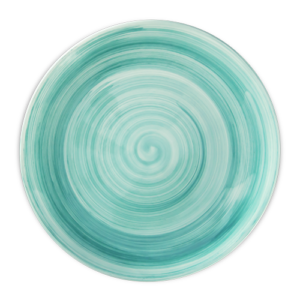 Piatto piano in ceramica decorata tiffany