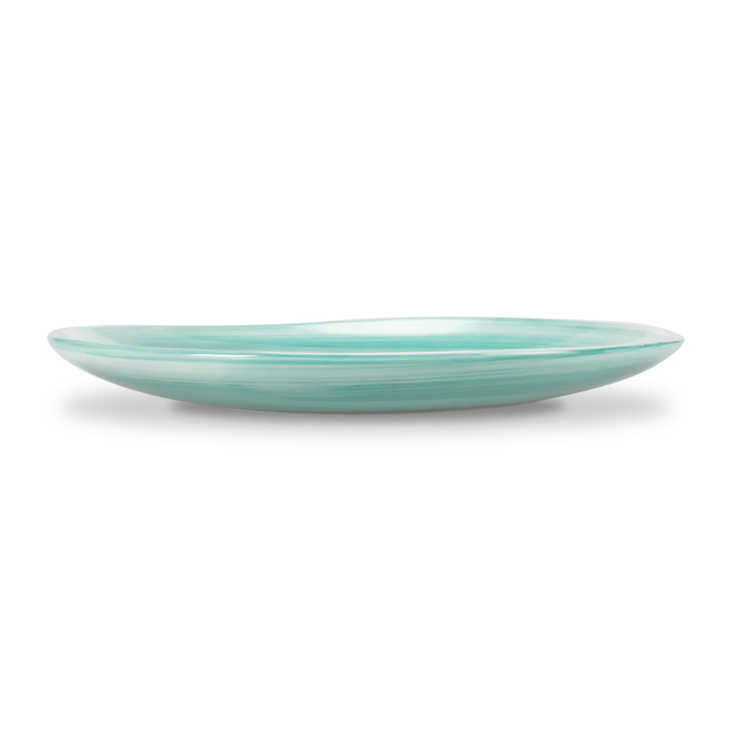Piatto piano in ceramica decorata tiffany