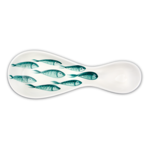 Poggiamestolo in ceramica decorata pesci