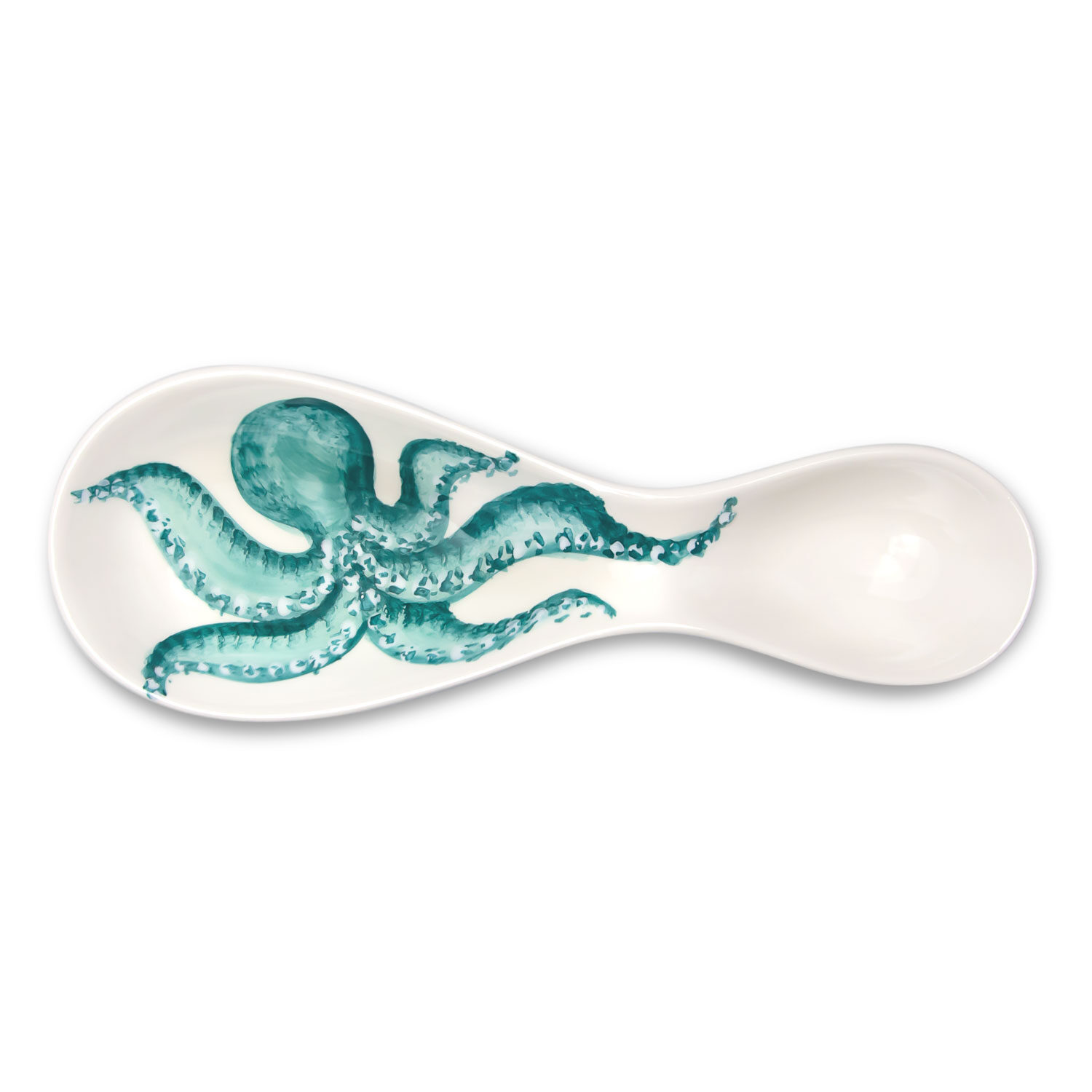 Poggiamestolo in ceramica decorata polpo
