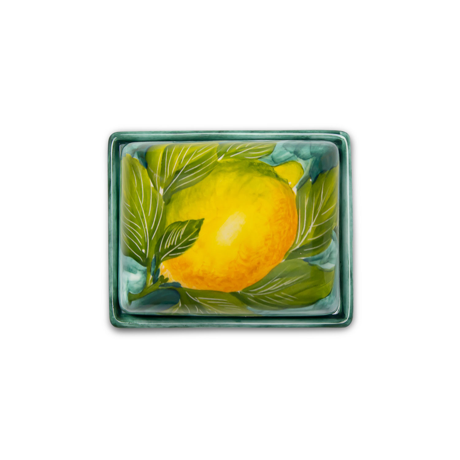 Burriera in ceramica decorata limoni