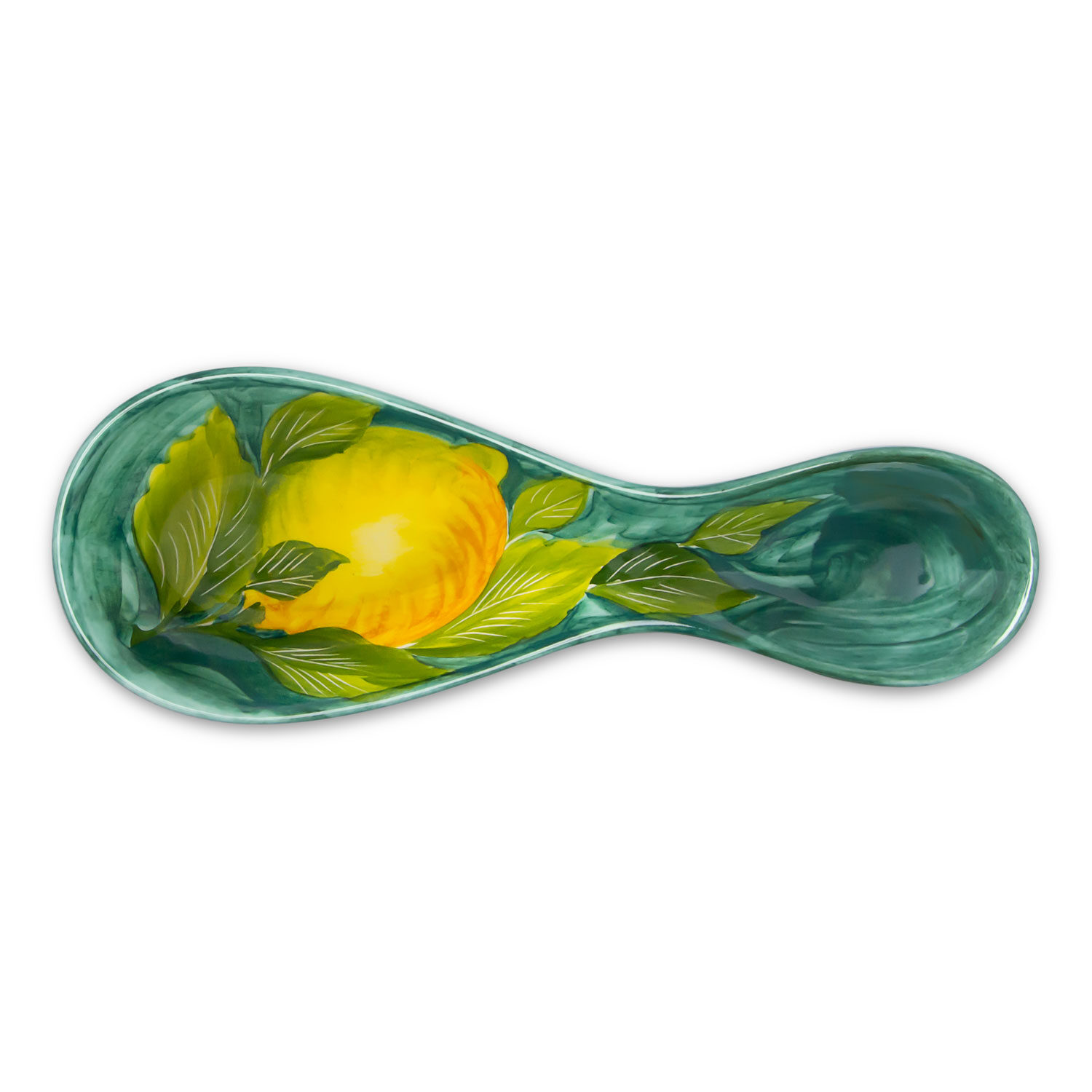 Poggiamestolo in ceramica decorata limoni