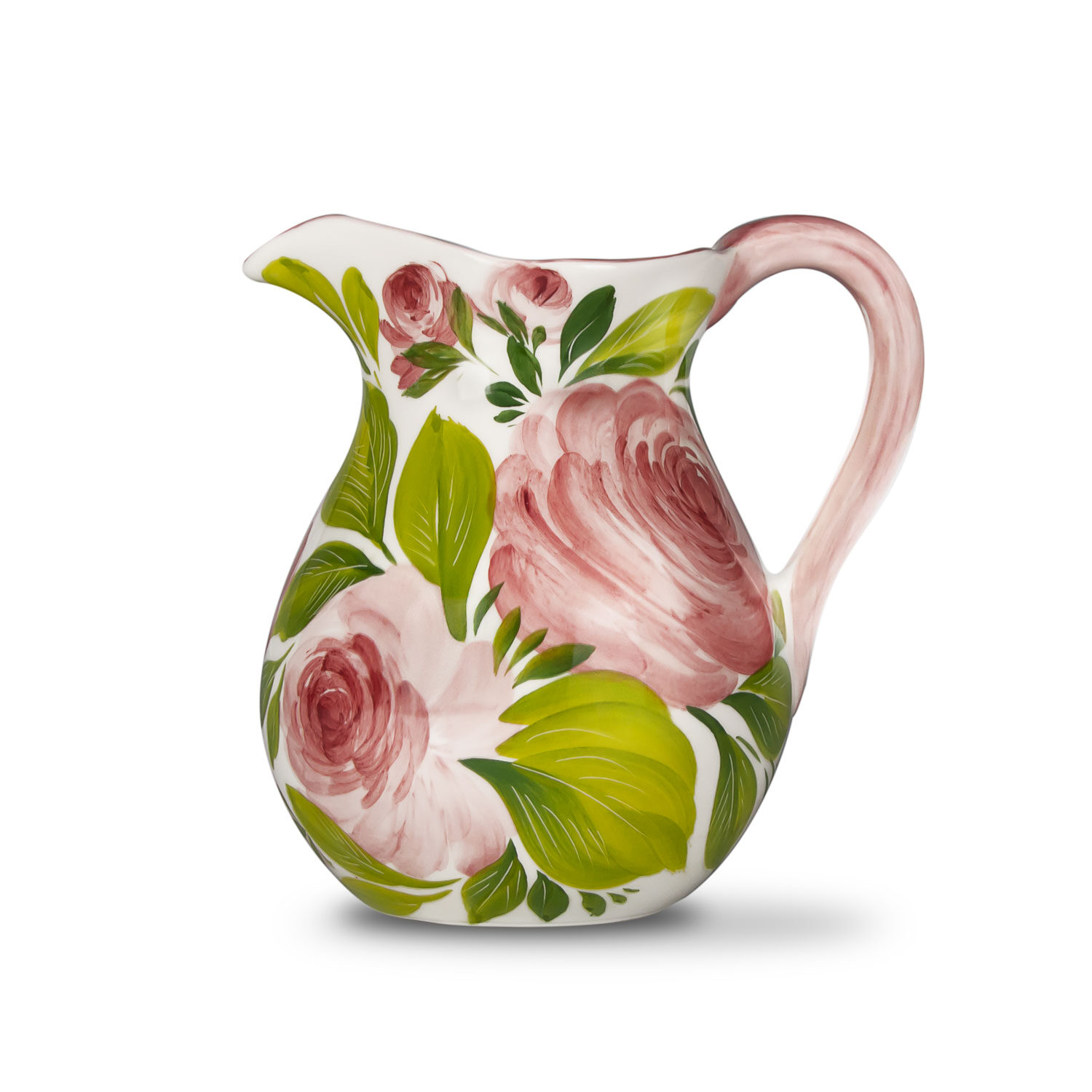 Brocca caraffa in ceramica decorata rose