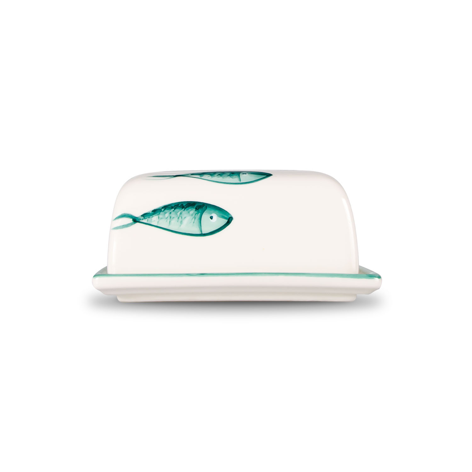 Burriera in ceramica decorata pesci