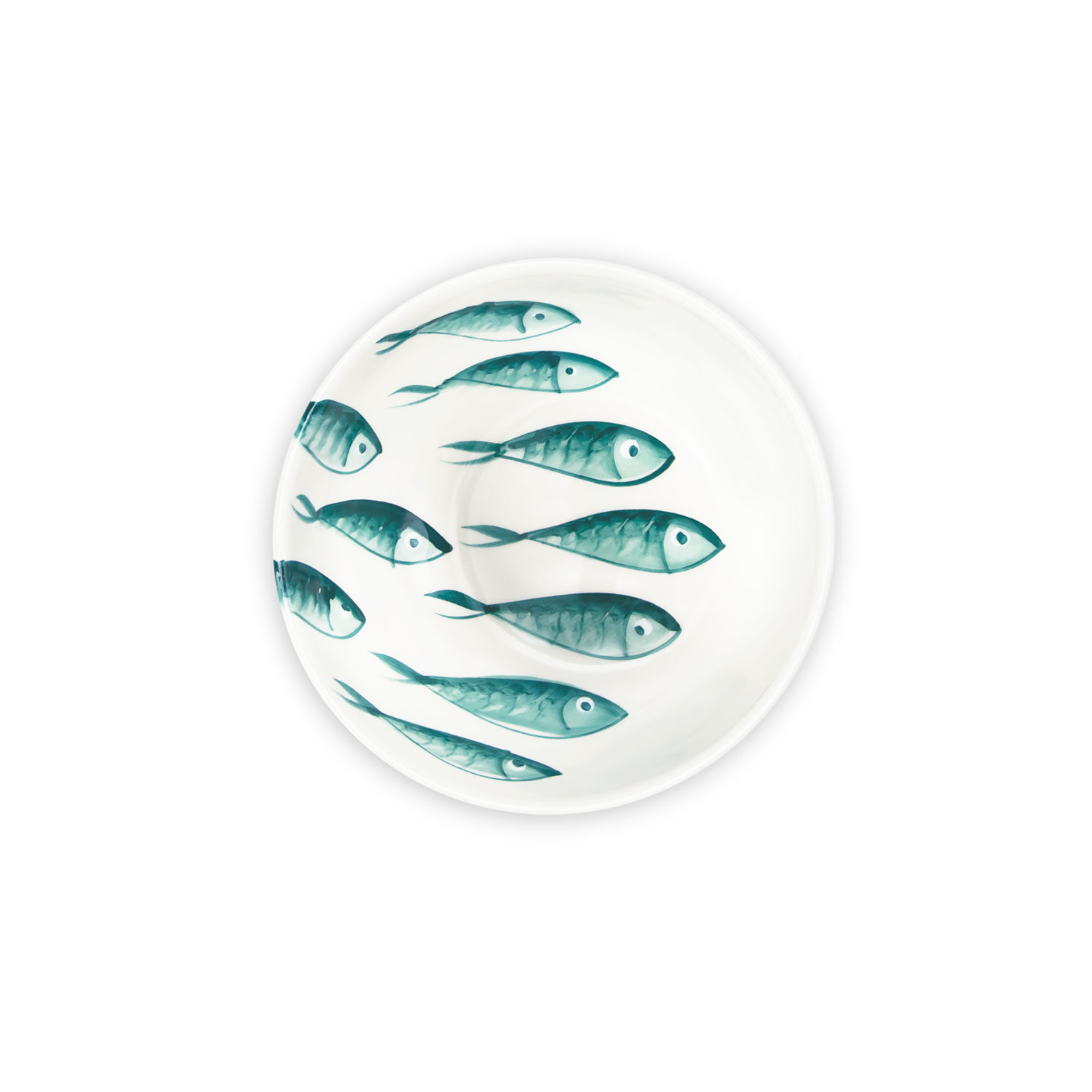 Ciotola in ceramica decorata pesci da 14