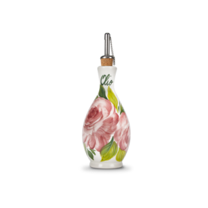 Bottiglia olio in ceramica decorata rose 250 ml