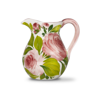 Brocca caraffa in ceramica decorata rose