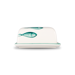 Burriera in ceramica decorata pesci