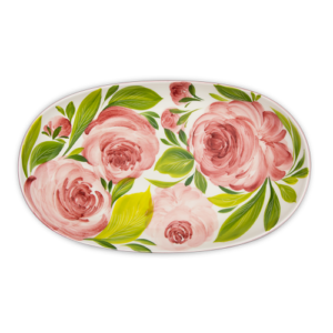 Piatto da portata in ceramica decorata rose