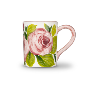 Tazza in ceramica decorata rose