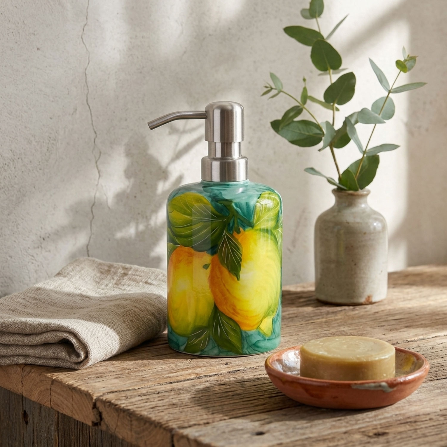 Soap dispenser with lemons