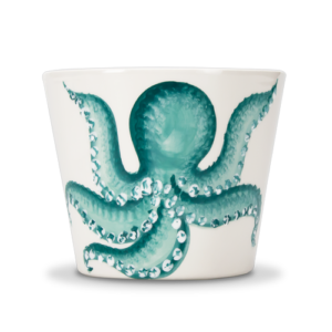 Vaso in ceramica decorata polpo