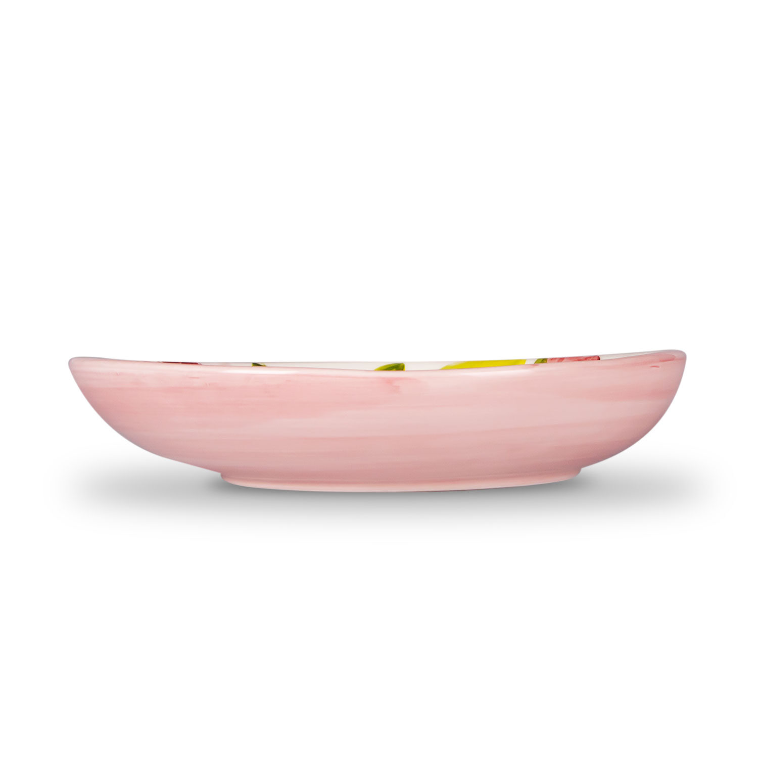 Piatto fondo in ceramica decorata rose