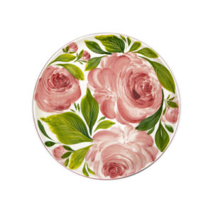 Piatto frutta in ceramica decorata rose