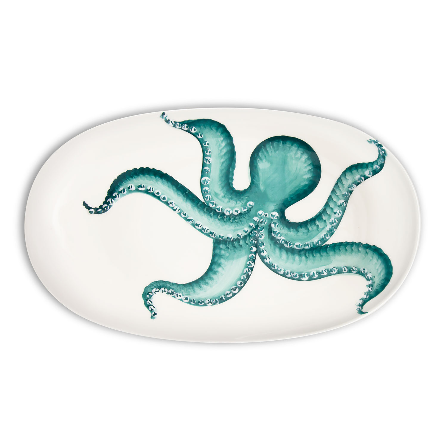 Piatto da portata in ceramica decorata polpo