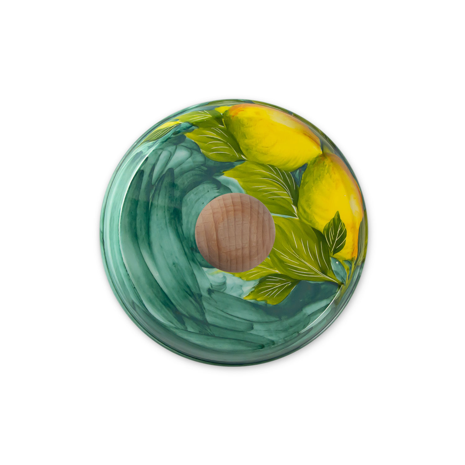 Portarotolo da cucina in ceramica decorata limoni