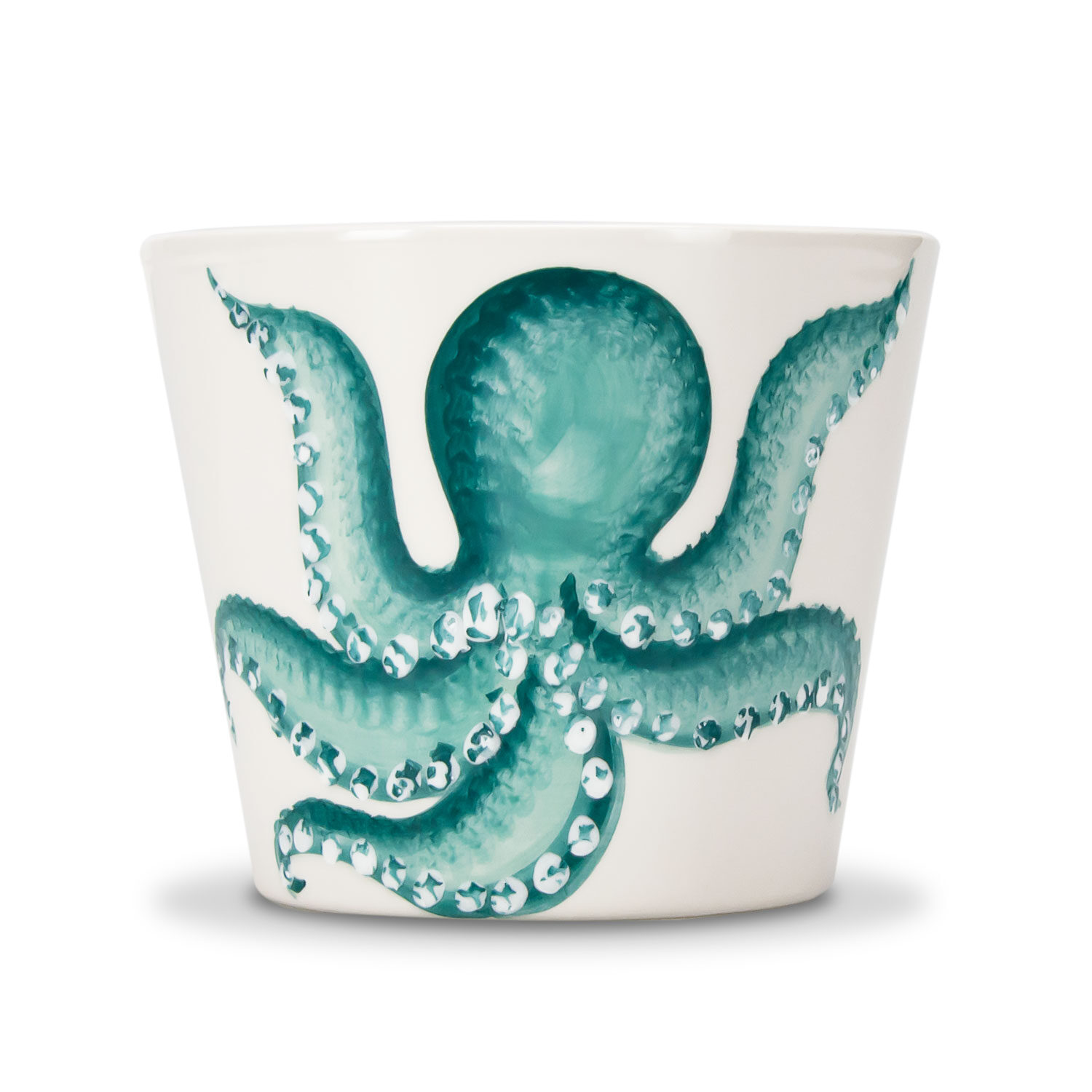Vaso in ceramica decorata polpo