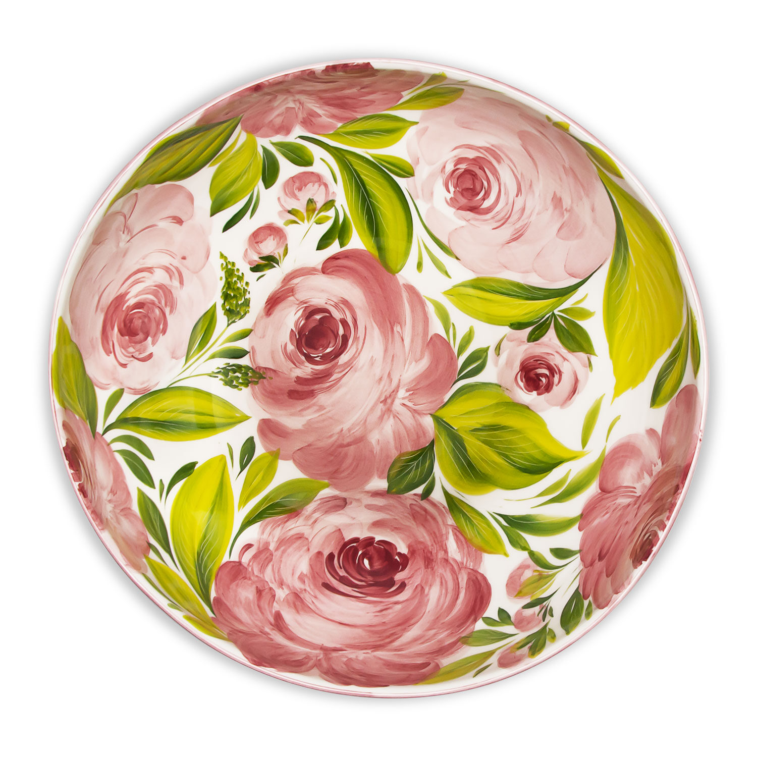 Ciotola in ceramica decorata rose da 34