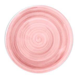 Piatto piano in ceramica decorata rosa
