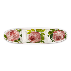 Antipastiera in ceramica decorata rose