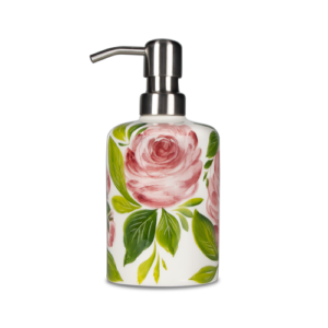 Dispenser in ceramica decorata rose