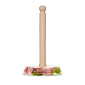 Portarotolo da cucina in ceramica decorata rose