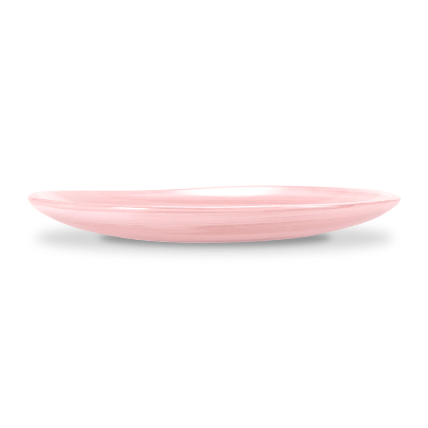 Piatto piano in ceramica decorata rosa