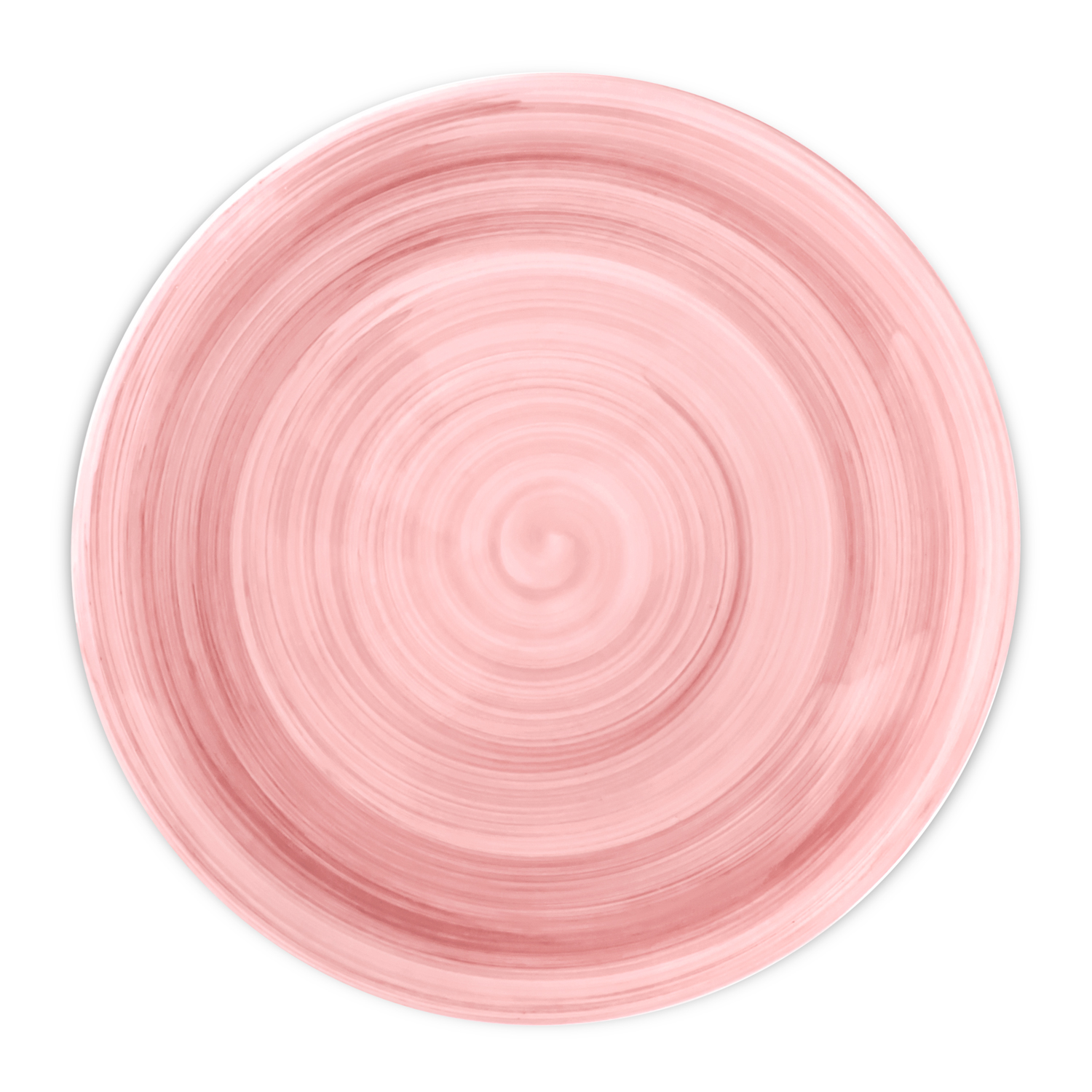 Piatto piano in ceramica decorata rosa