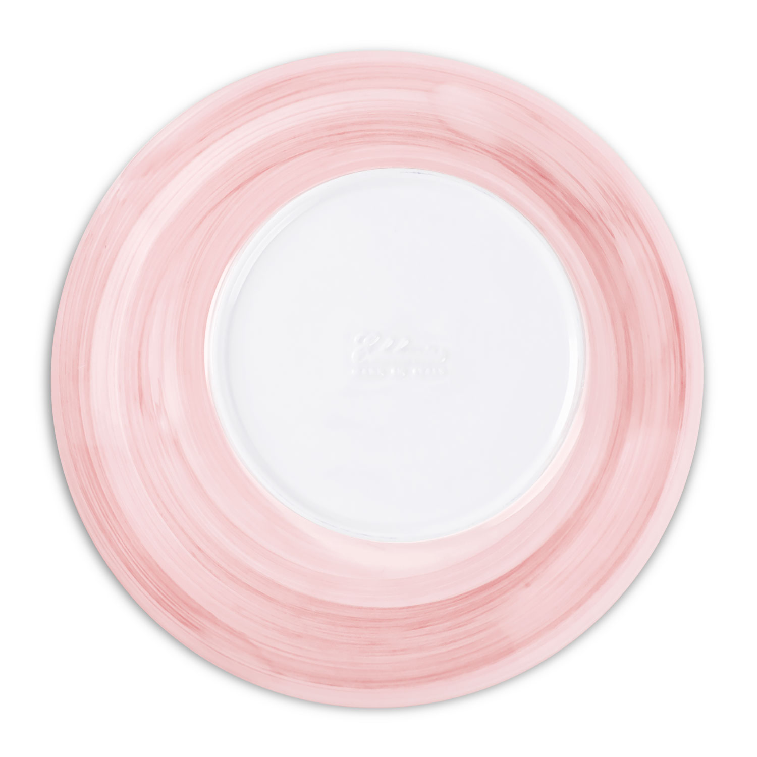 Piatto piano in ceramica decorata rosa