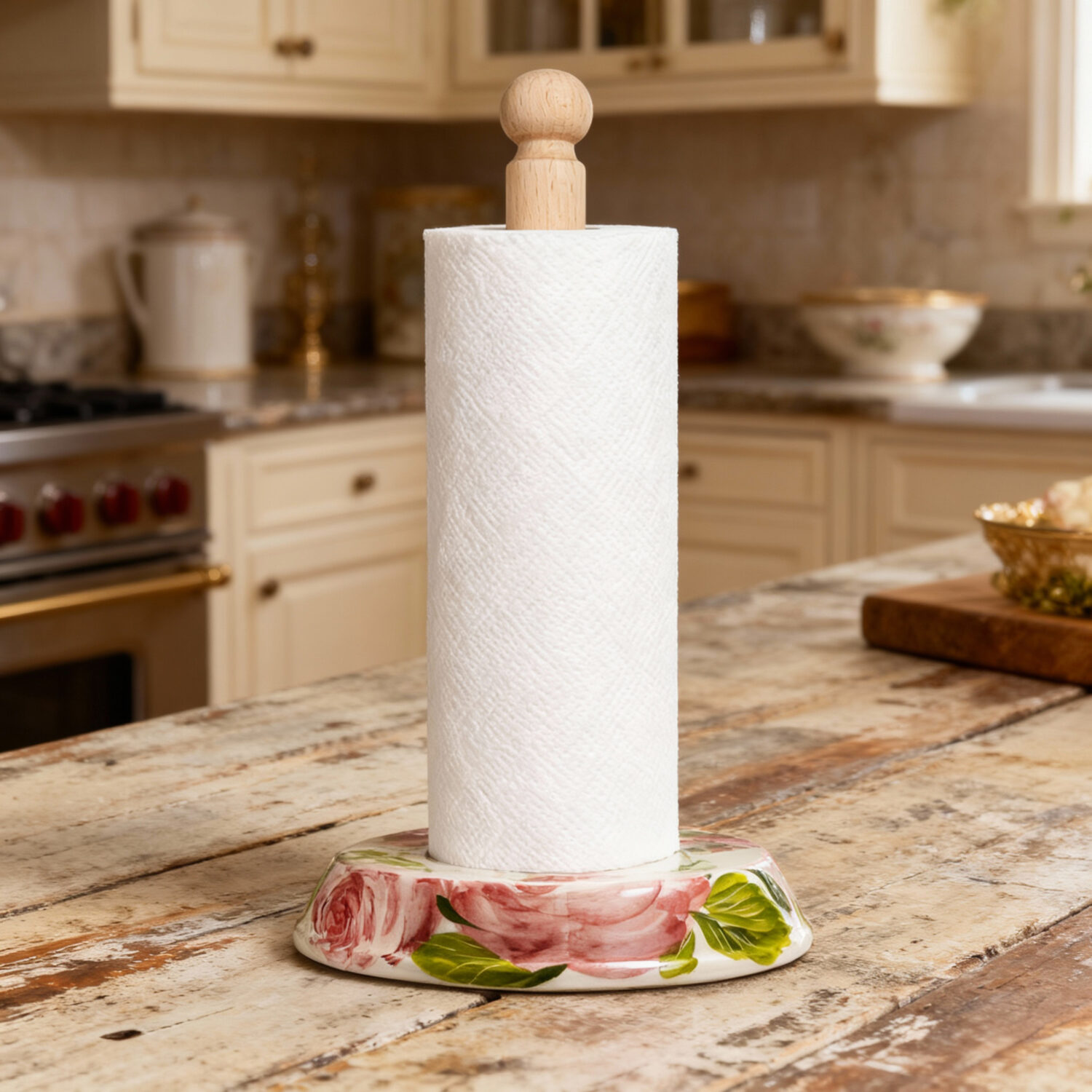 Küchenrollenhalter mit rosen