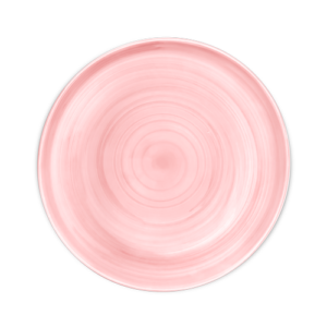 Piatto fondo in ceramica decorata rosa