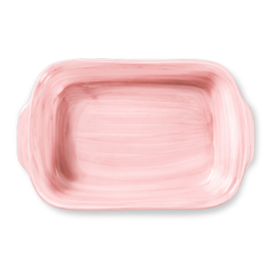 Teglia pirofila in ceramica decorata rosa