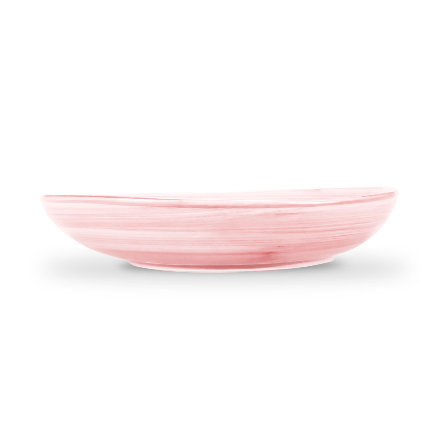 Piatto fondo in ceramica decorata rosa