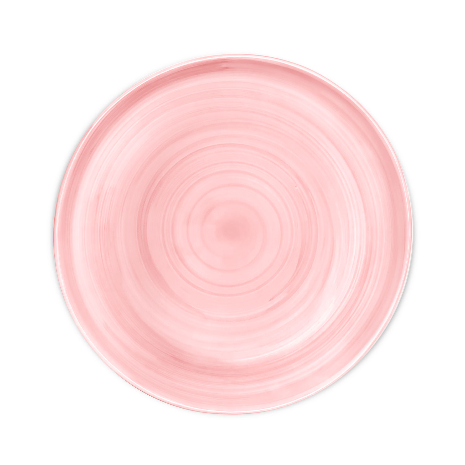 Piatto fondo in ceramica decorata rosa