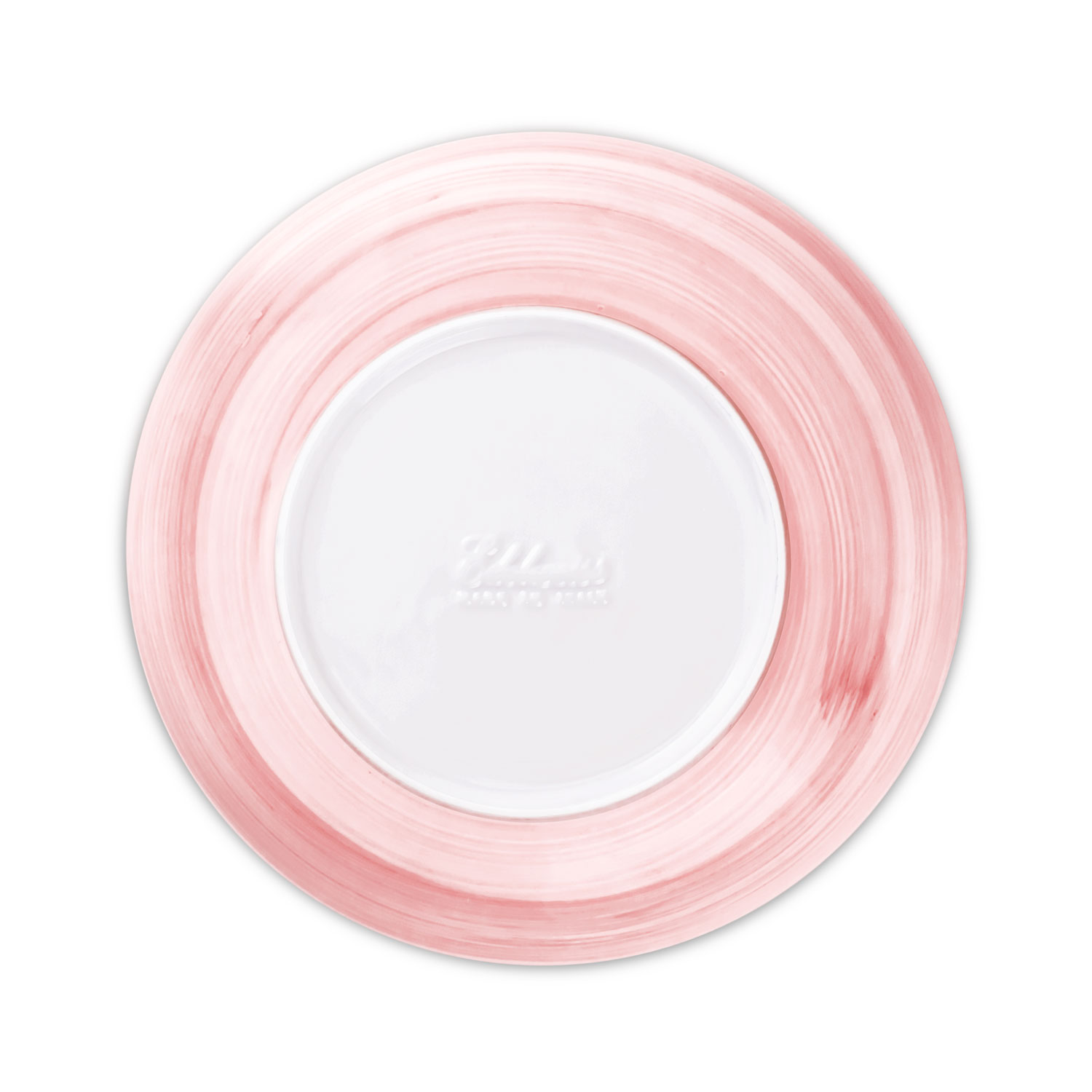 Piatto fondo in ceramica decorata rosa
