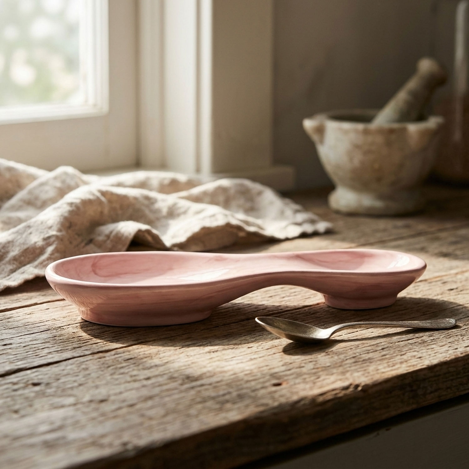Pink spoon holder