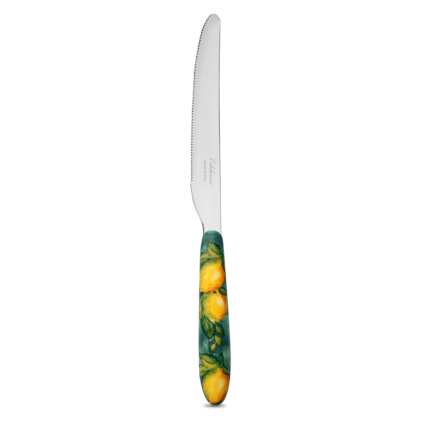 Coltello da tavola con manico decorato limoni
