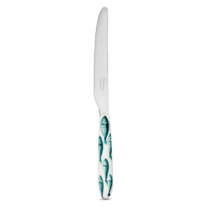 Coltello da tavola con manico decorato pesci