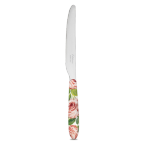 Coltello da tavola con manico decorato rose