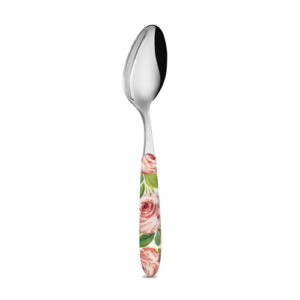 Cucchiaio da tavola con manico decorato rose