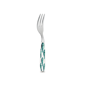 Forchetta dolce con manico decorato pesci