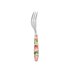 Forchetta dolce con manico decorato rose