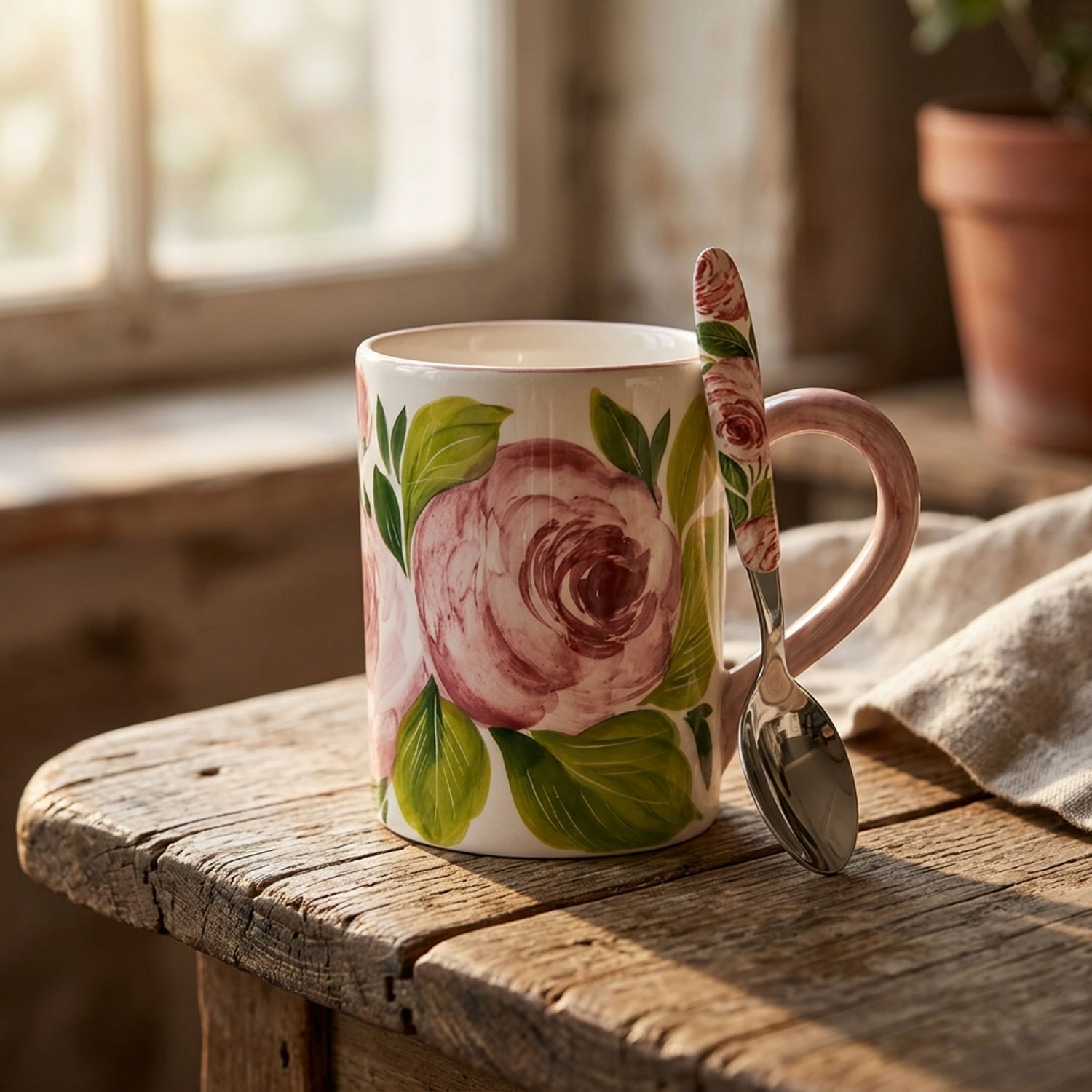 Teelöffel mit rosen